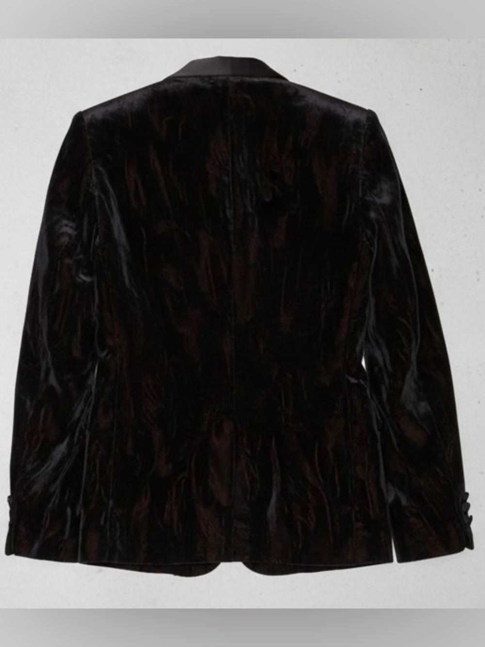 Alice + Olivia Black Velvet Evening Statement Jacket Shawl Satin Collar Size 8 - Picture 7 of 16